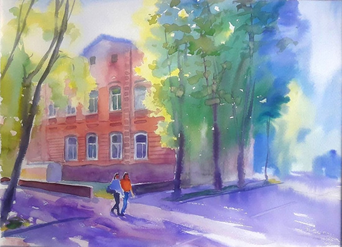 Watercolor painting Sunny day Serdyuk Boris Petrovich: Title: Watercolor painting Sunny day Serdyuk Boris Petrovich Description: NoSERB 736 *** ABOUT THIS PAINTING *** * TITLE: "Sunny day" * ARTISTS: Serdyuk Boris Petrovich * SIZE: 35.5x48 cm/'13.97x18.89