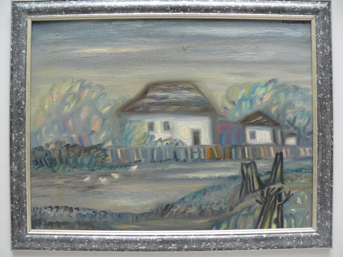 Oil painting RURAL STREET Pushkarev Andrey Tomasovich (1 of 1)