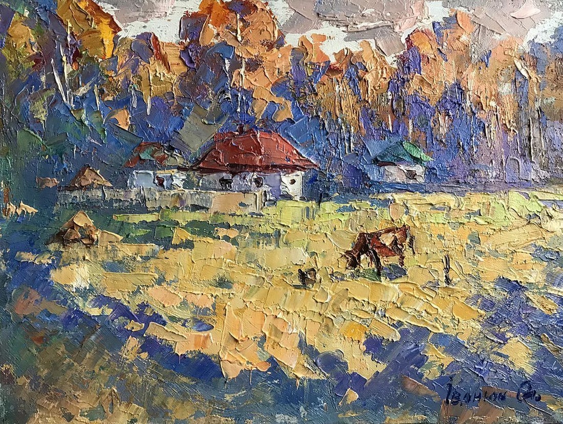 Oil painting Morning in the village Kalenyuk Alex: Title: Oil painting Morning in the village Kalenyuk Alex Description: NoKalen 957 *** ABOUT THIS PAINTING *** * TITLE: "Morning in the village" * ARTISTS: Kalenyuk Alex * SIZE: 30x40
