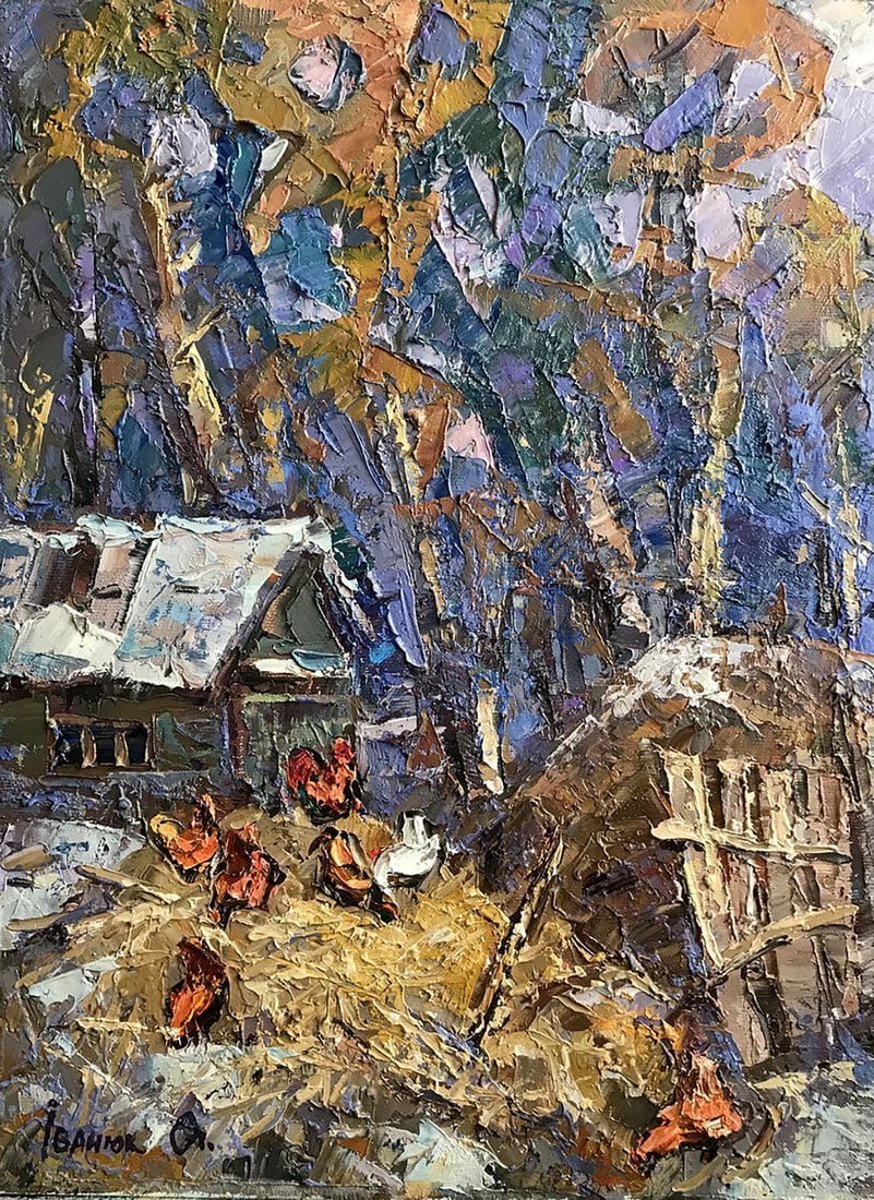 Oil painting In the backyard Kalenyuk Alex: Title: Oil painting In the backyard Kalenyuk Alex Description: NoKalen 958 *** ABOUT THIS PAINTING *** * TITLE: "In the backyard" * ARTISTS: Kalenyuk Alex * SIZE: 40x30 cm/'15.74x11.81 inches'
