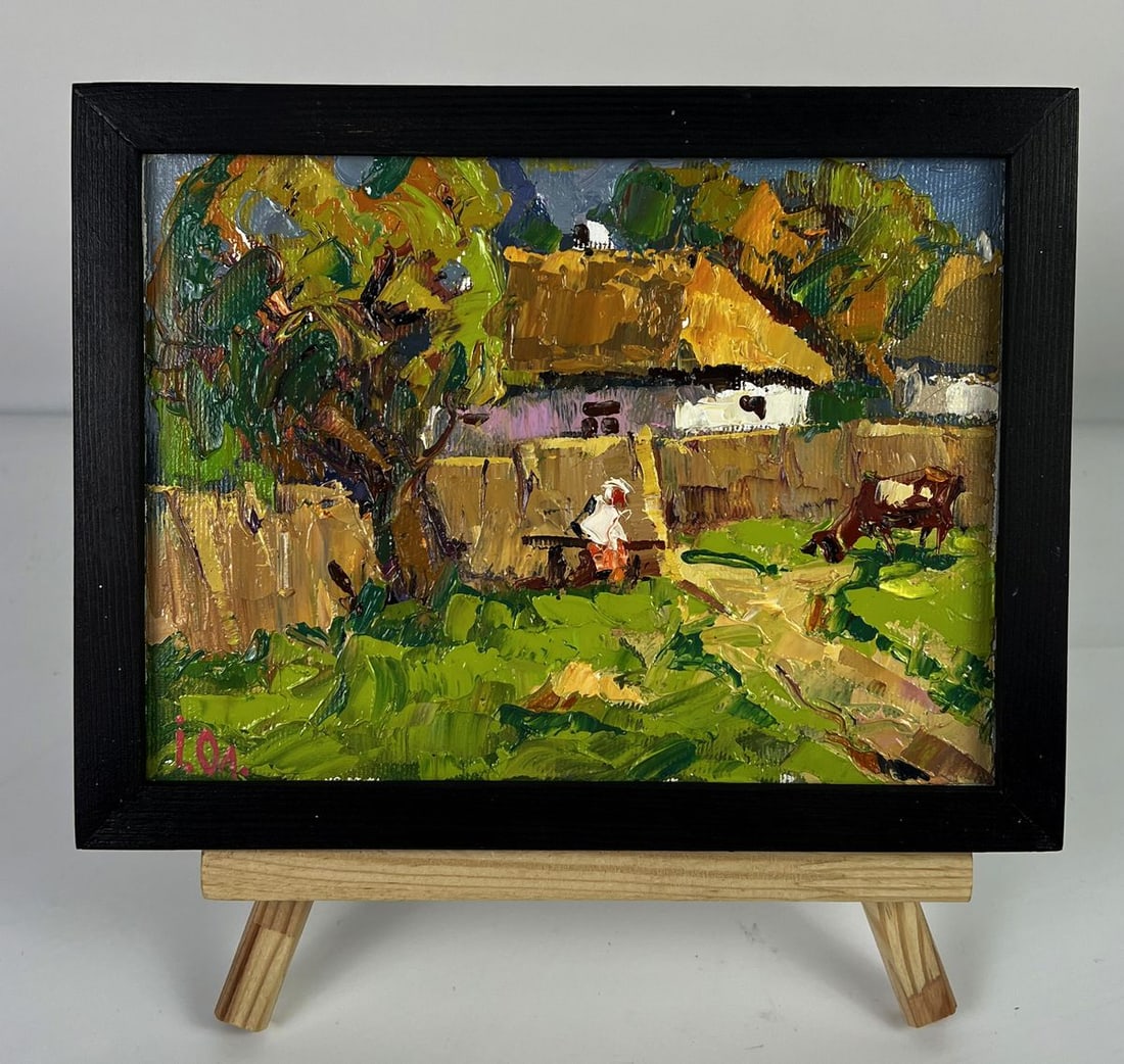 Oil painting Near the Yard Oleksiy Ivanyuk: Title: Oil painting Near the Yard Oleksiy Ivanyuk Description: NoAAA6169 *** ABOUT THIS PAINTING *** * TITLE: "Near the Yard" * ARTISTS: Oleksiy Ivanyuk * SIZE: 15x20 cm/5.90x7.87 inches' * MEDIUM: oi