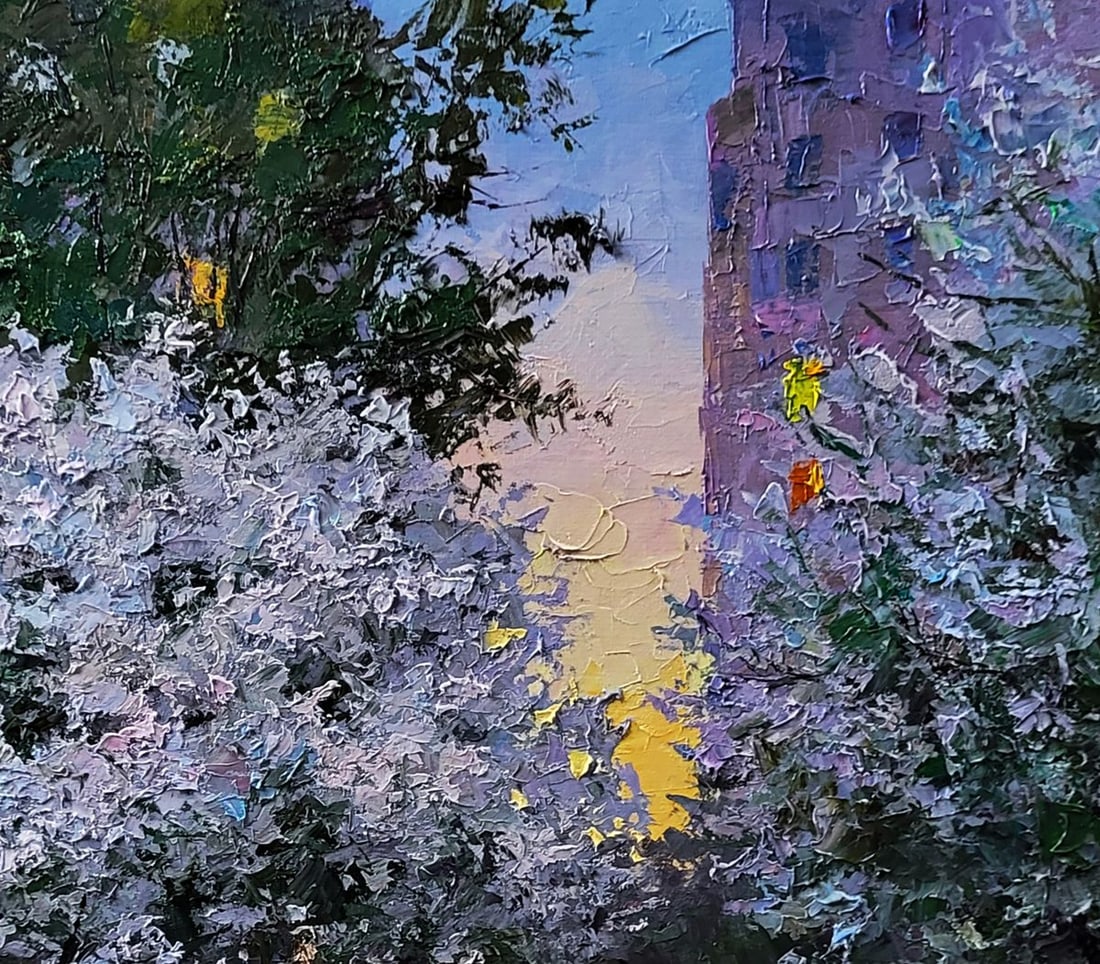 Oil painting Evening courtyard in the city Boris Serdyuk - 7