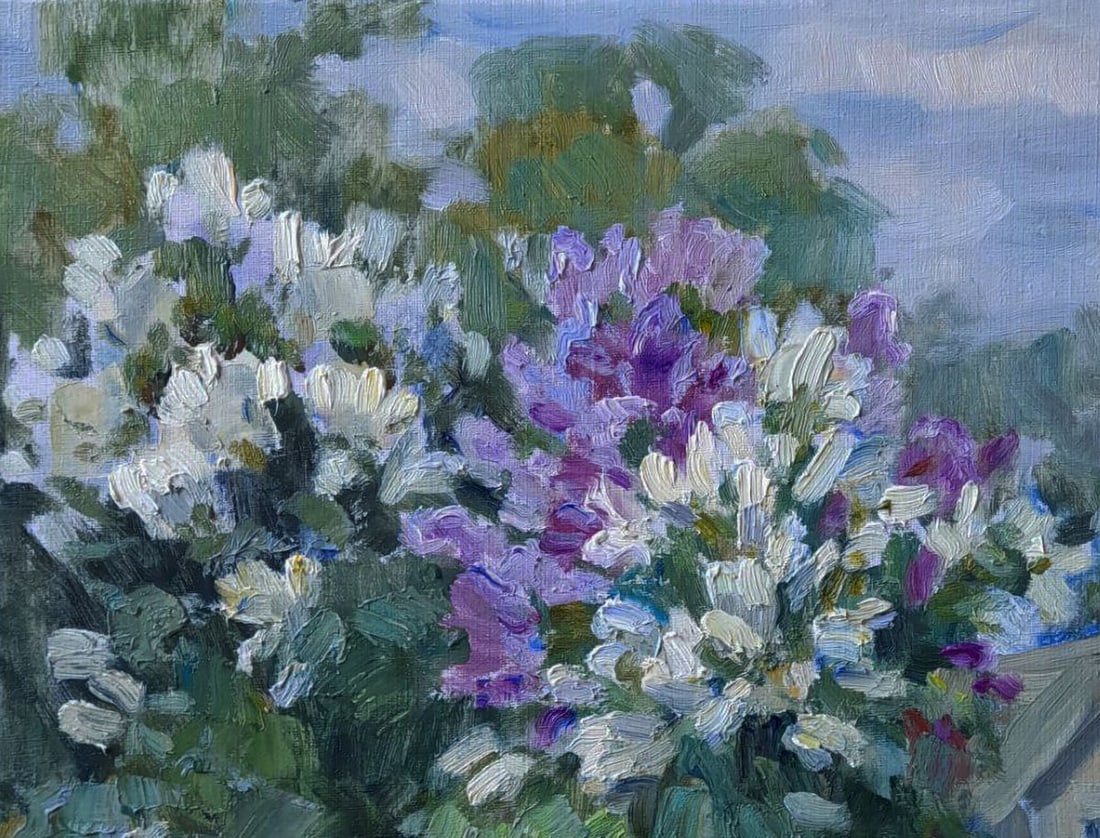 Oil painting Quiet conversations of the village Ivan Kovalenko - 2