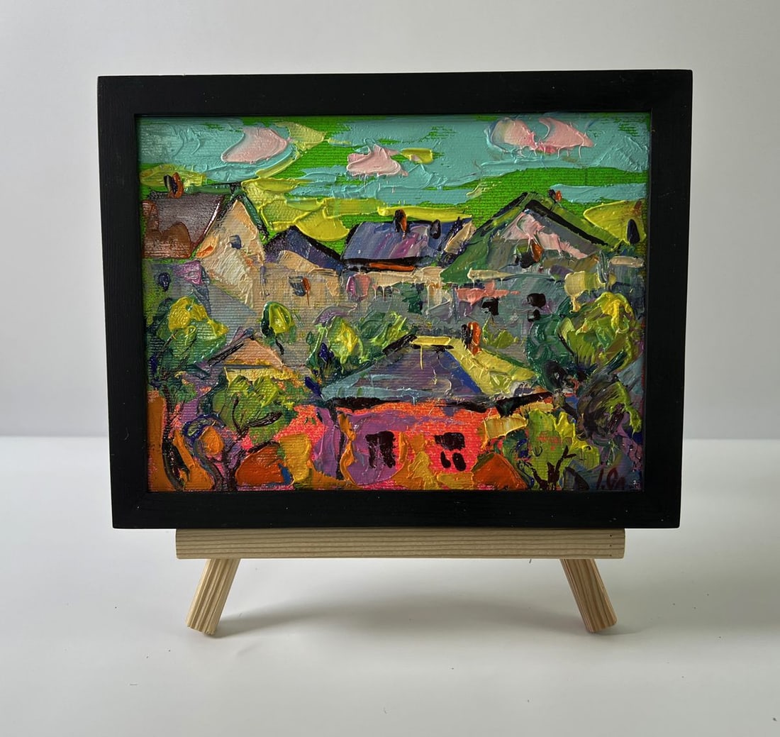 Oil painting Village houses Oleksiy Ivanyuk (1 of 8)