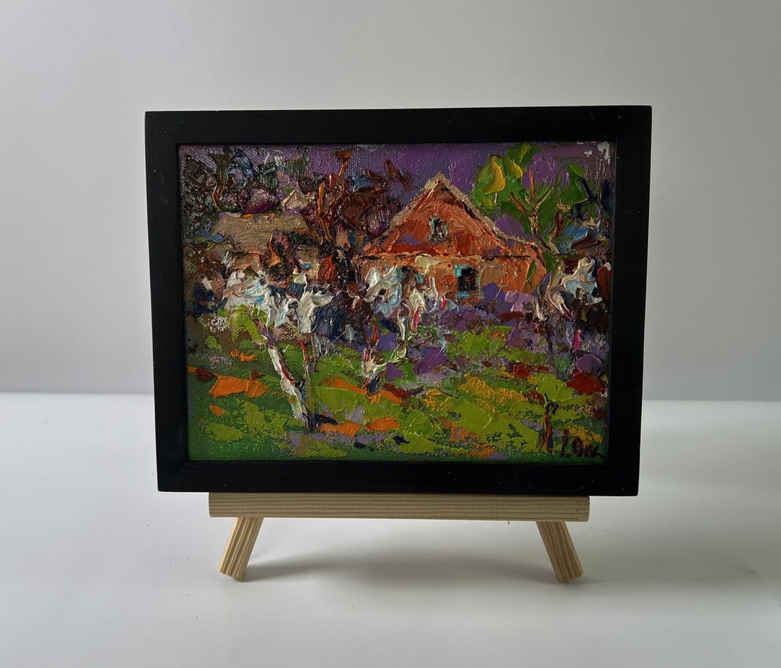 Oil painting Spring in the village Oksana Ivanyuk: Title: Oil painting Spring in the village Oksana Ivanyuk Description: NoAAA5646The Oil painting Canvas titled "Spring in the village" captures the joyful awakening of nature and rural life during one