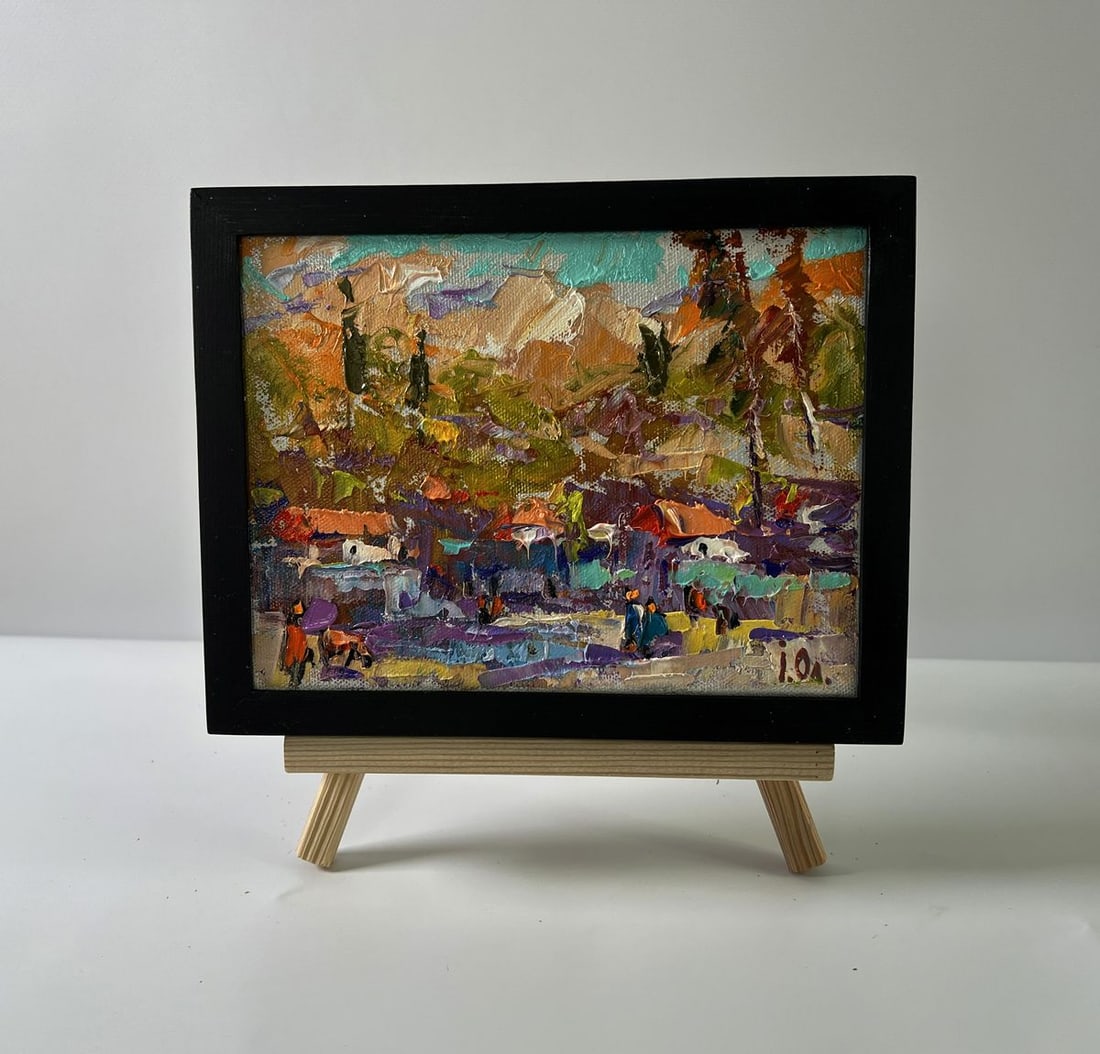 Oil painting Village after the rain Oksana Ivanyuk: Title: Oil painting Village after the rain Oksana Ivanyuk Description: NoAAA5666The Oil painting Canvas titled "Village after the rain" immerses the viewer into a serene yet vibrant moment of rural