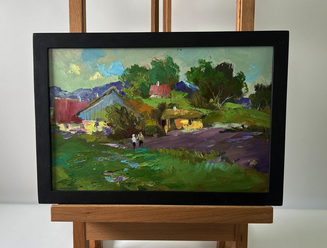 Oil painting The road to the village Yuriy Suprunchuk: Title: Oil painting The road to the village Yuriy Suprunchuk Description: NoAAA5708The Oil painting Cardboard titled "The road to the village" captures the poetic simplicity and warmth of rural life