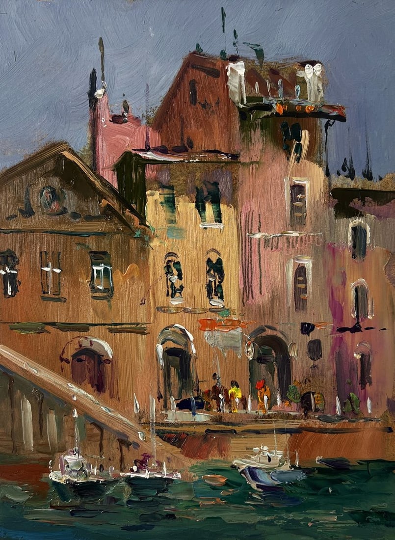 Oil painting Venetian ferry boat Yuriy Suprunchuk - 3