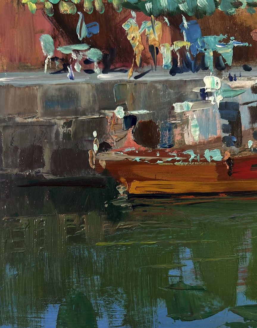 Oil painting City with boats Yuriy Suprunchuk - 7