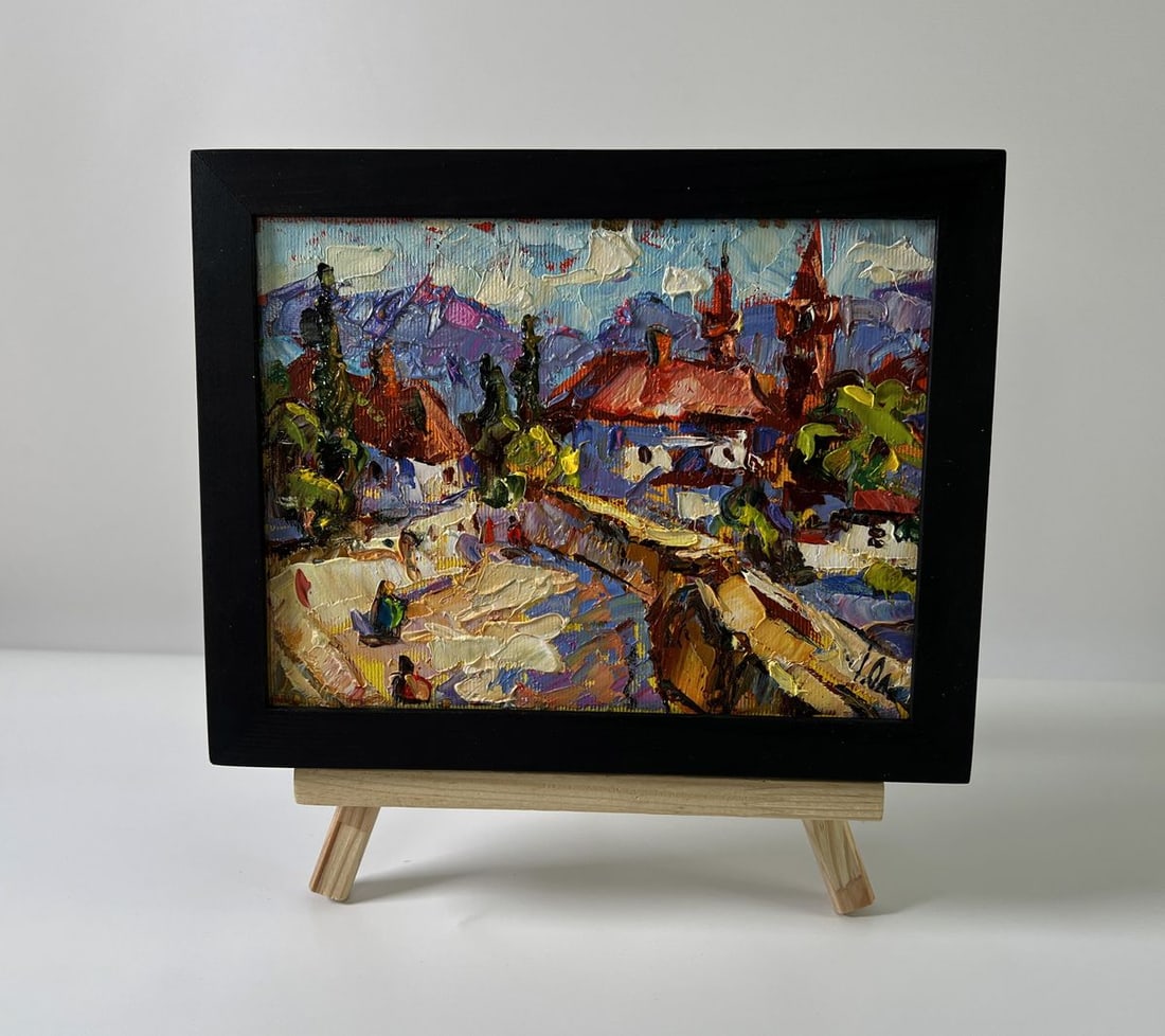Oil painting Walking tour of the old town Oleksiy Ivanyuk: Title: Oil painting Walking tour of the old town Oleksiy Ivanyuk Description: NoAAA5785The Oil painting Canvas titled "Walking tour of the old town" captures the charm and atmosphere of a historical