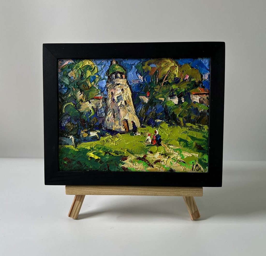 Oil painting Chapel near the village Oleksiy Ivanyuk: Title: Oil painting Chapel near the village Oleksiy Ivanyuk Description: NoAAA5831The Oil painting Canvas titled "Chapel near the village" captures the quiet grace and spiritual aura of rural life,