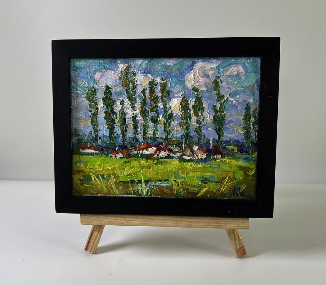 Oil painting Clouds over the village Oksana Ivanyuk (1 of 8)