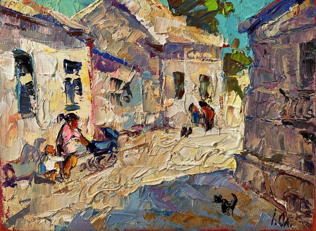 Oil painting Busy city street Oleksiy Ivanyuk - 3