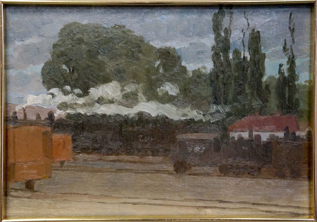 Oil painting At the station (1 of 8)