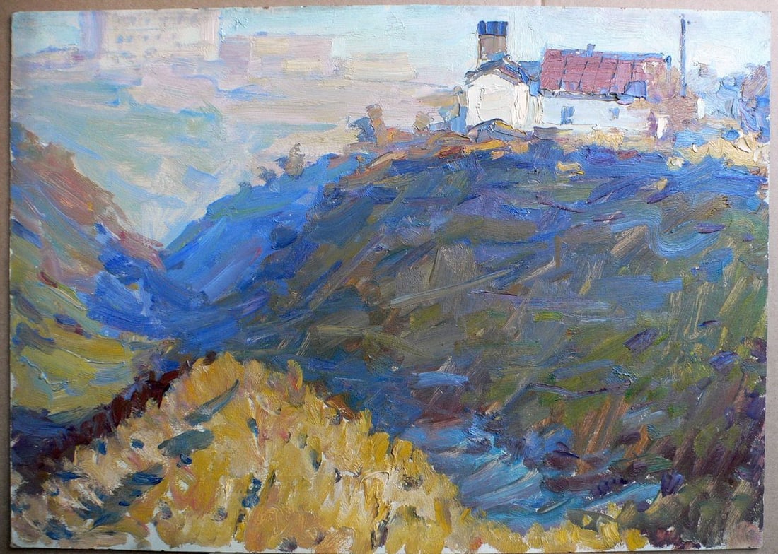 Oil painting Landscape Matyushenko Victor Ivanovich: Title: Oil painting Landscape Matyushenko Victor Ivanovich Description: NoKork 4 *** ABOUT THIS PAINTING *** * TITLE: "Landscape" * ARTISTS: Matyushenko Victor Ivanovich * SIZE: 49.5x69.5 cm/'19.29x27