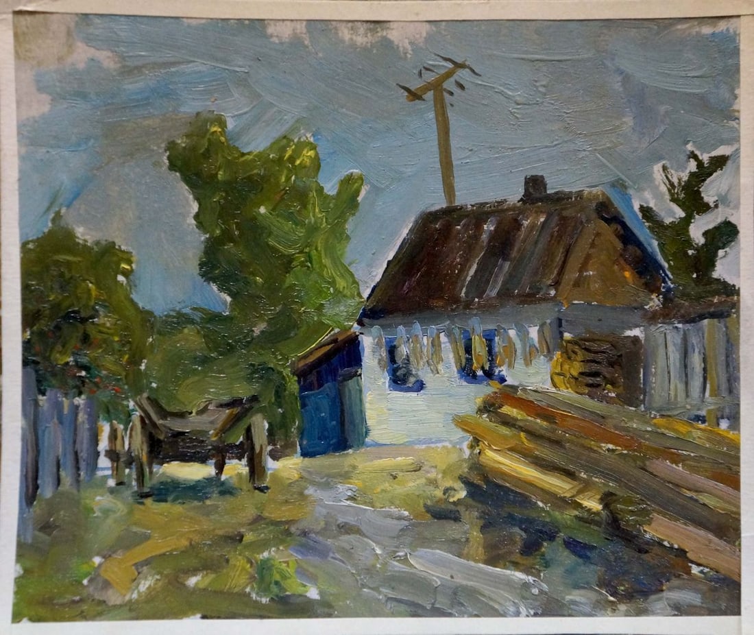 Oil painting Village landscape (1 of 8)