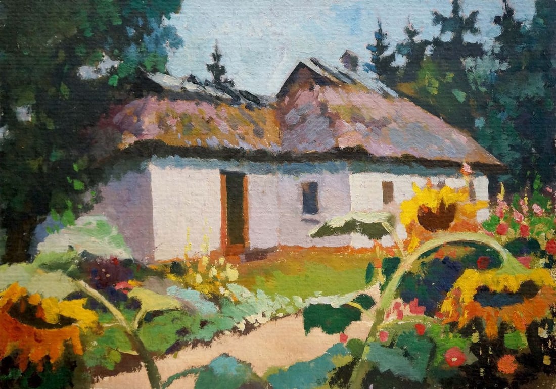 Oil painting Courtyard landscape (1 of 8)