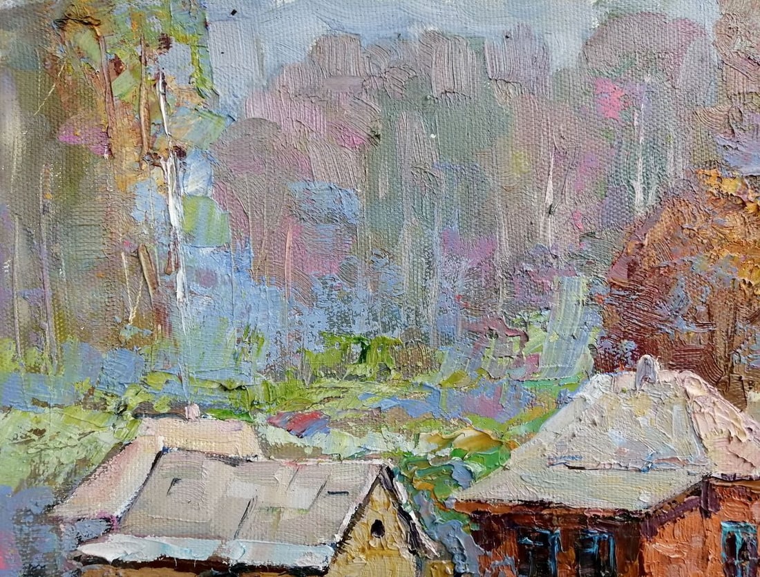 Oil painting Autumn vegetable garden Kalenyuk Oksana - 4