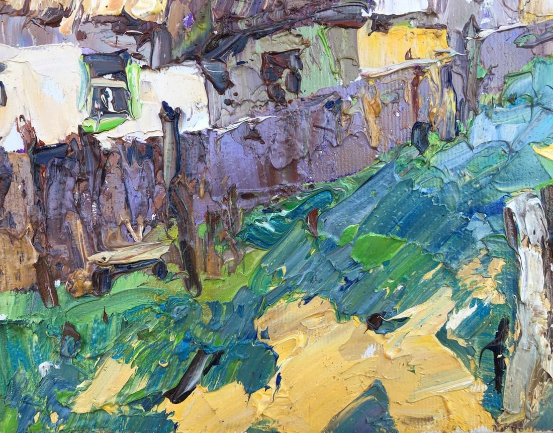 Oil painting Childhood street Kalenyuk Alex - 5