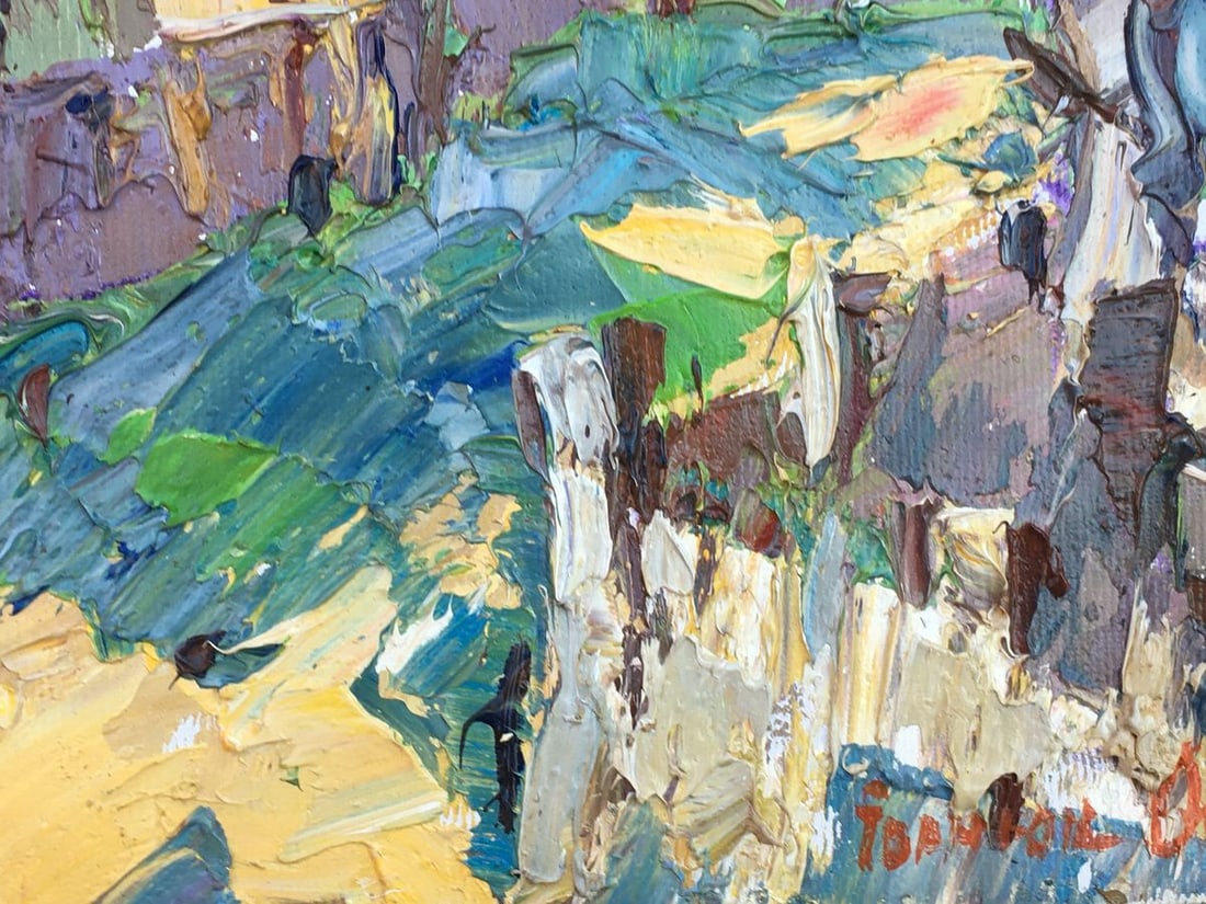 Oil painting Childhood street Kalenyuk Alex - 7