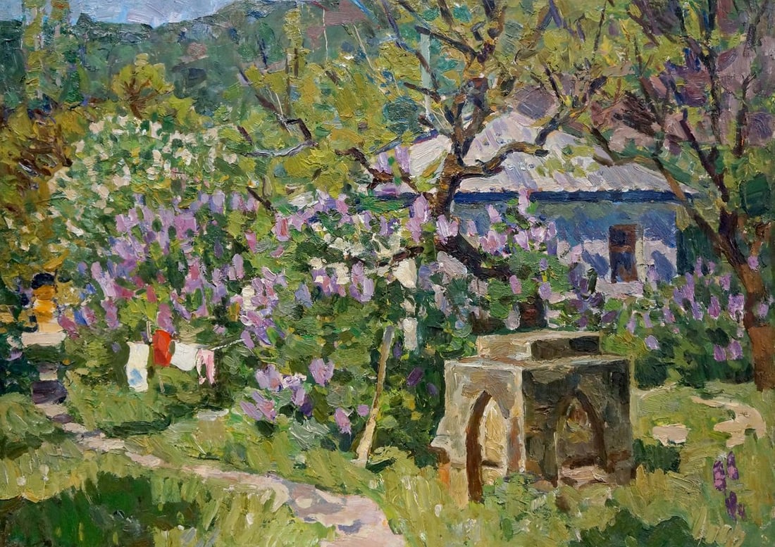 Oil painting Courtyard landscape Fomin Anatoly Nikiforovich: Title: Oil painting Courtyard landscape Fomin Anatoly Nikiforovich Description: NoVerns 670 *** ABOUT THIS PAINTING *** * TITLE: "Courtyard landscape" * ARTISTS: Fomin Anatoly Nikiforovich *