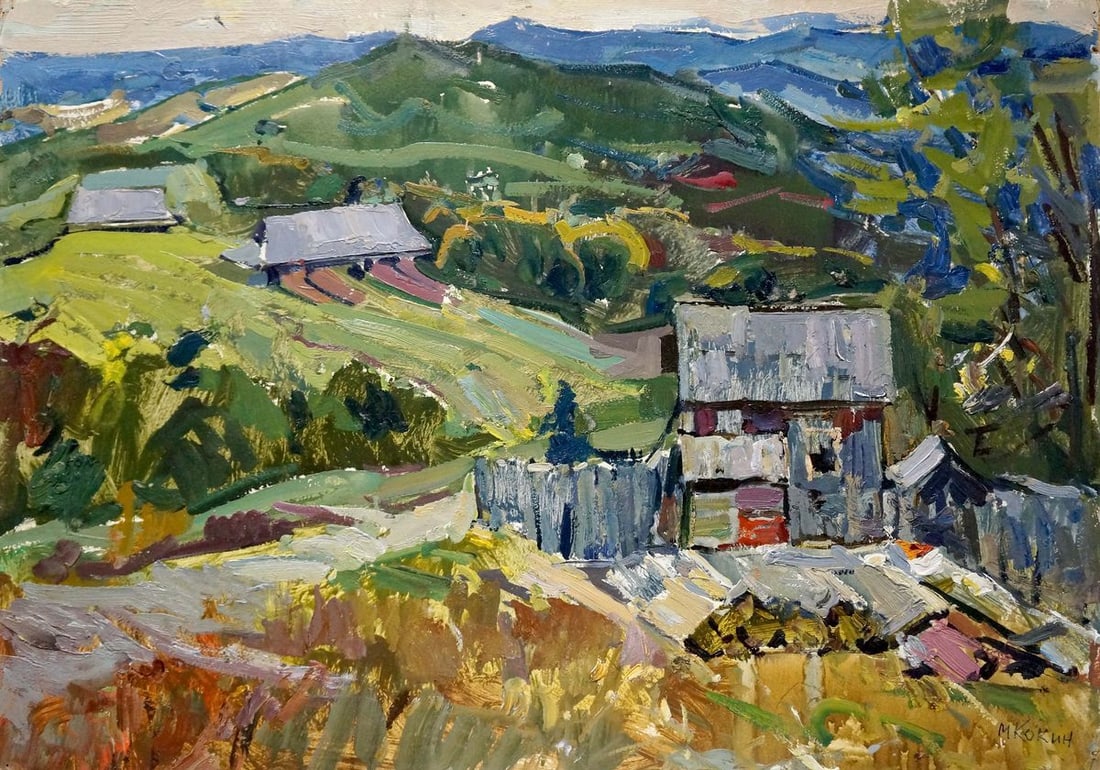 Oil painting Village landscape Kokin Mikhail Alexandrovich: Title: Oil painting Village landscape Kokin Mikhail Alexandrovich Description: NoVerns 747 *** ABOUT THIS PAINTING *** * TITLE: "Village landscape" * ARTISTS: Kokin Mikhail Alexandrovich * SIZE: 50x70