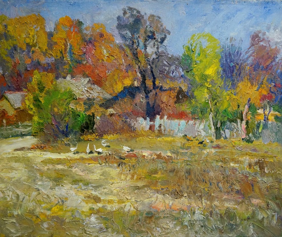 Oil painting Autumn landscape (1 of 8)