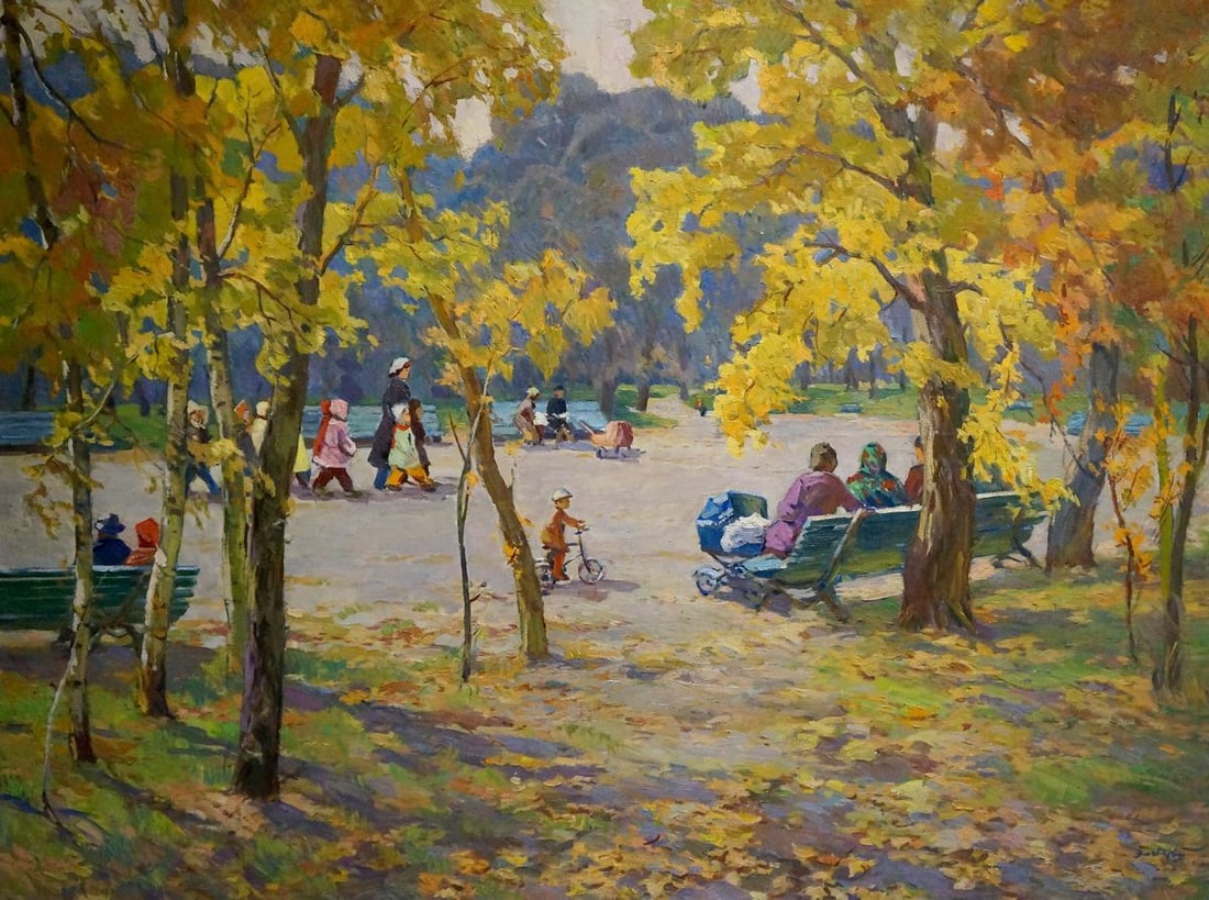 Oil painting Autumn in the park El'bert Viktor Davydovich: Title: Oil painting Autumn in the park El'bert Viktor Davydovich Description: NoVern 1391 *** ABOUT THIS PAINTING *** * TITLE: "Autumn in the park" * ARTISTS: El'bert Viktor Davydovich * SIZE: 