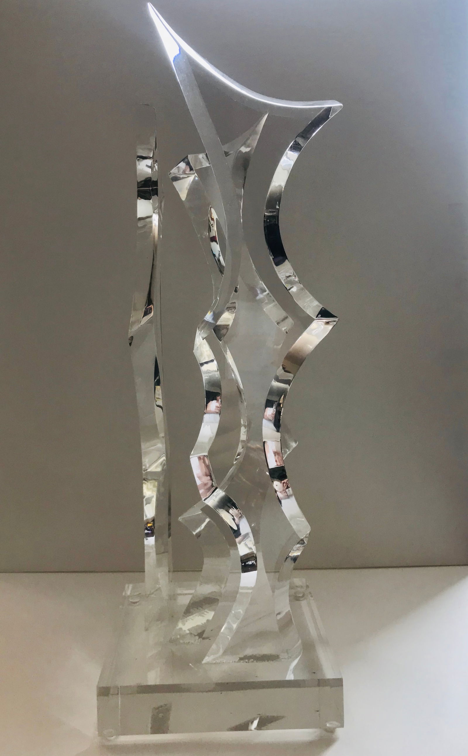Norman Mercer, Signed 1970's Sculpture Lucite Acrylic 15"H - 2