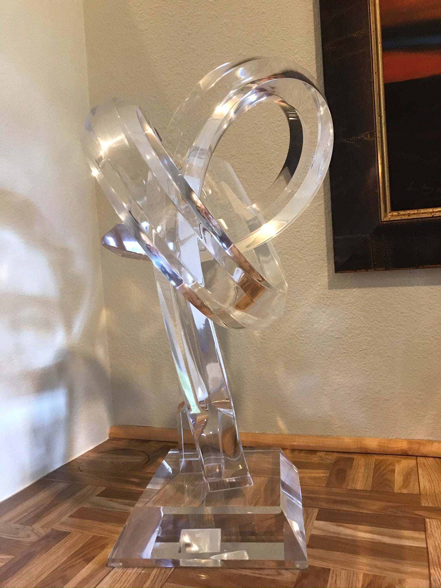 1999 Sculpture Lucite Acrylic 21"H signed by Haziza: Title: 1999 Sculpture Lucite Acrylic 21"H signed by Haziza Artist: Decor, Sculptures, Varieties Description: Original and rare piece from the early work of Shlomi Haziza, signed and dated 1999. The Cl