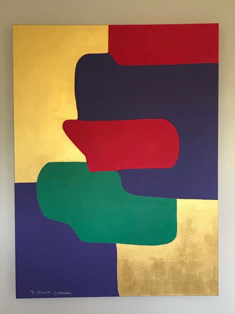 Grace Absi & J Merhi Composition 5 Acrylic Painting on Canvas 2019: Title: Grace Absi & J Merhi Composition 5 Acrylic Painting on Canvas 2019 Artist: Grace Absi, Grace Absi Contemporary, Grace Absi Original Artworks, Joseph Merhi Description: Title: Composition No. 5