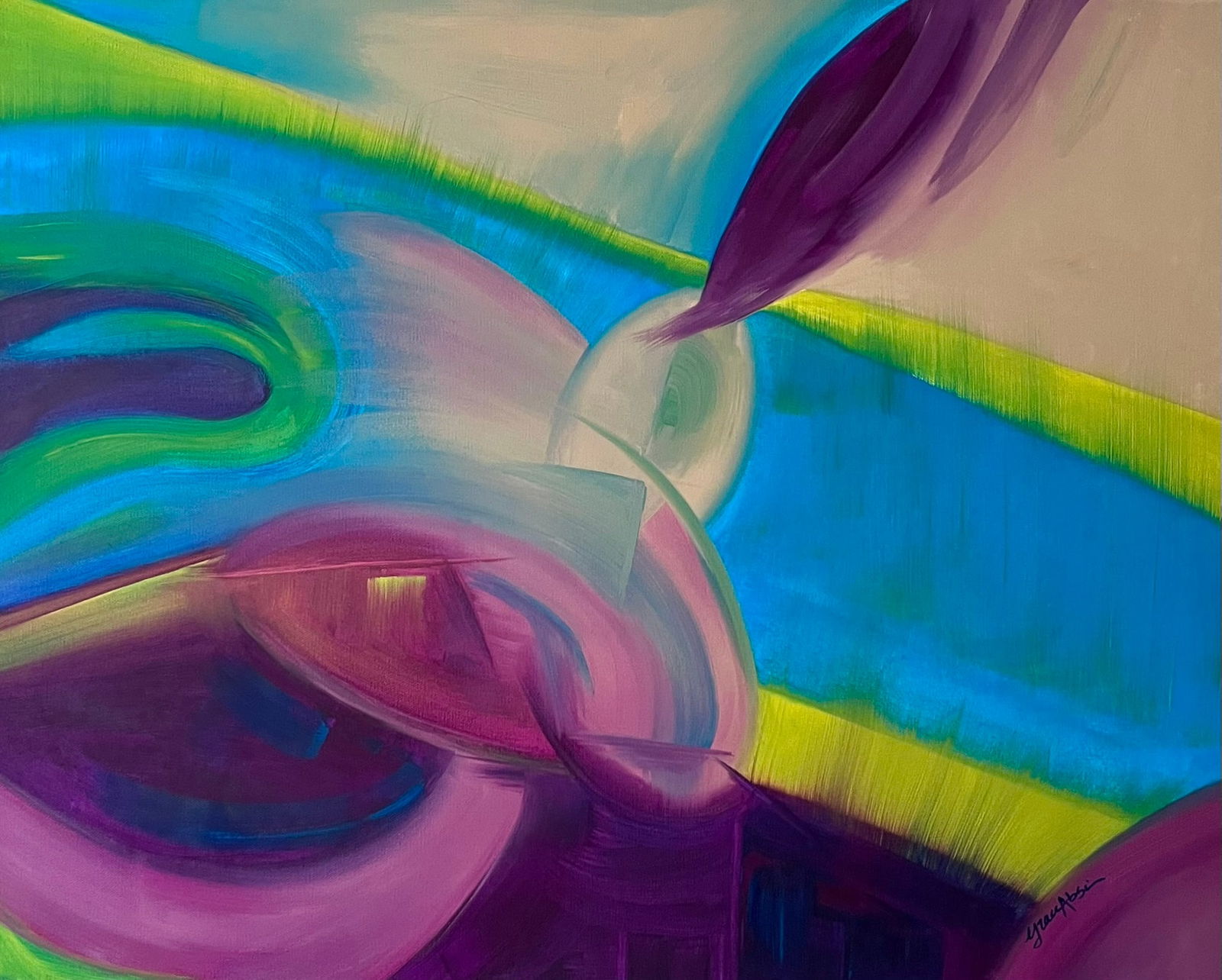 Grace Absi Abstract 4 Oil Painting on Canvas 2019 (1 of 3)