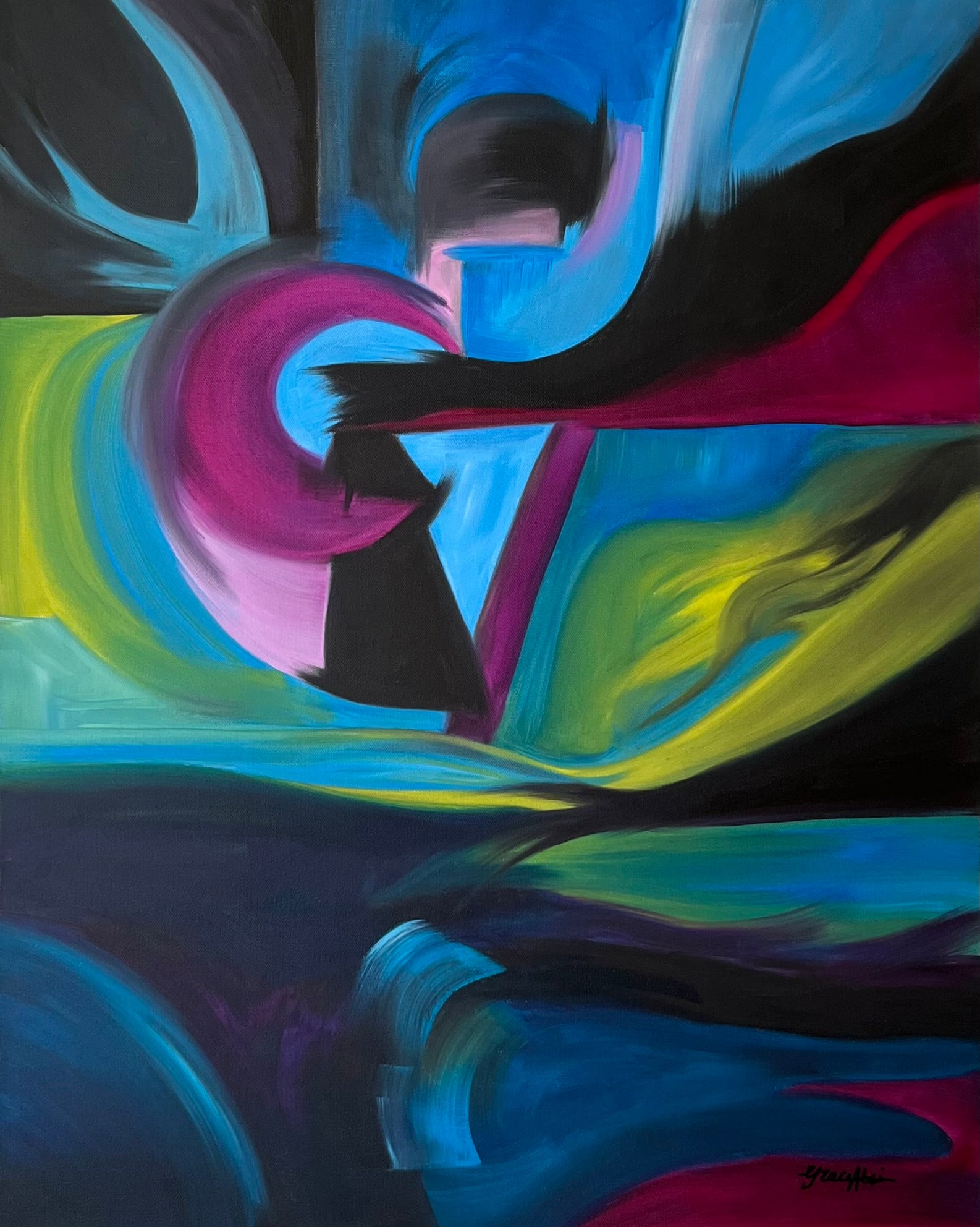 Grace Absi Abstract 5 Oil Painting on canvas 2019 (1 of 4)