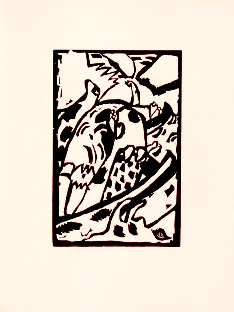 Kandinsky Woodcut for Klange 3 xxe siecle 1975: Title: Kandinsky Woodcut for Klange 3 xxe siecle 1975 Artist: Kandinsky Description: Artist: Wassily Kandinsky Country: Russia Title: Woodcut for Klange 3 Medium: Woodcut Marks: Not signed, not number
