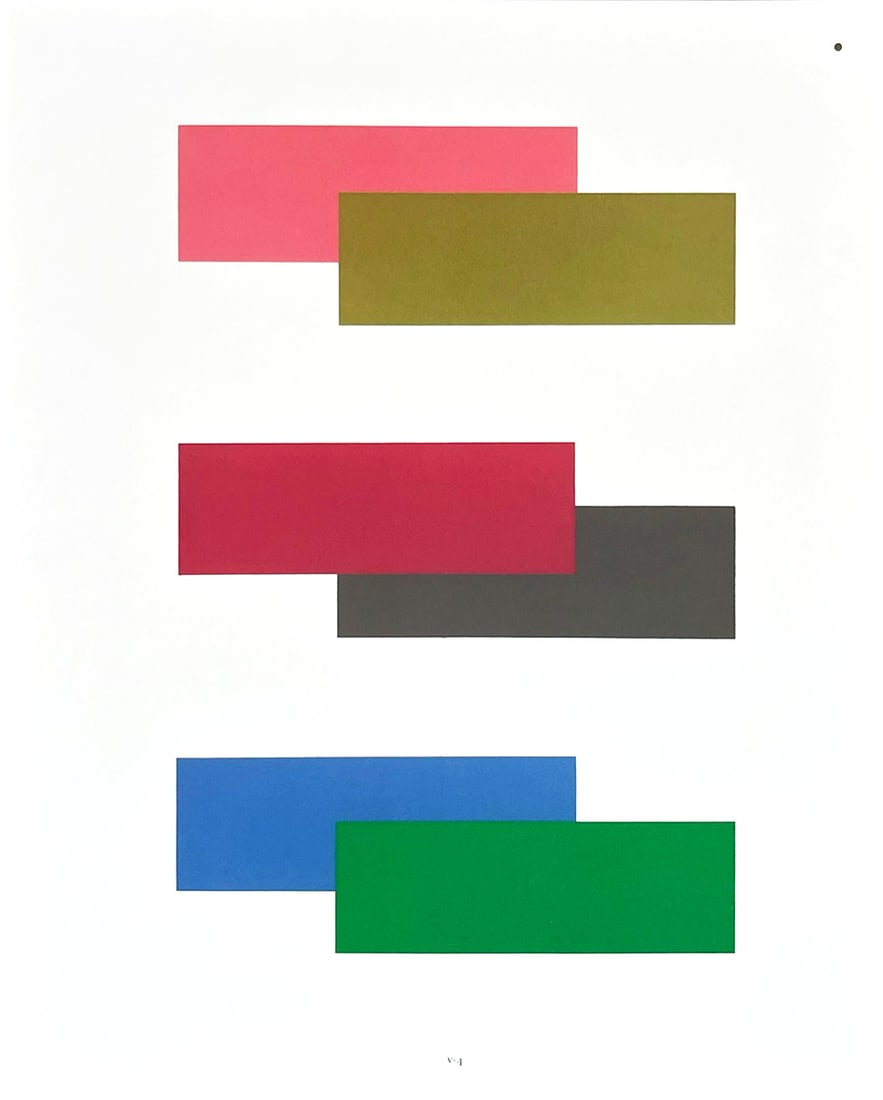 2009 Josef Albers The Interaction of Color Plate V-4: Title: 2009 Josef Albers The Interaction of Color Plate V-4 Artist: Josef Albers Description: Artist: Josef Albers Country: Germany-USA Title: Plate V-4 Paper Size: 13.50 x 10.50 inches on Munken Prin