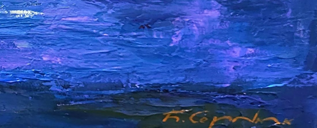 Oil painting New buildings across the river Boris Serdyuk - 9