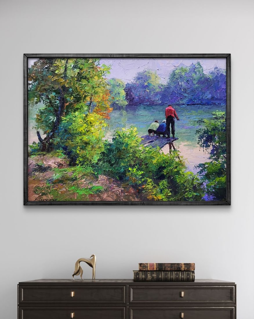 Oil painting On morning fishing Boris Serdyuk - 2