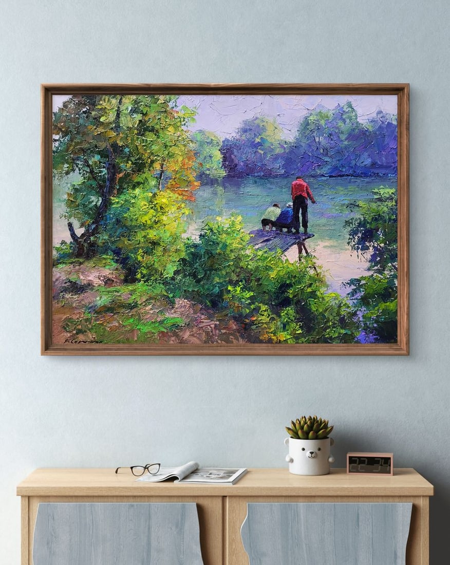 Oil painting On morning fishing Boris Serdyuk - 3