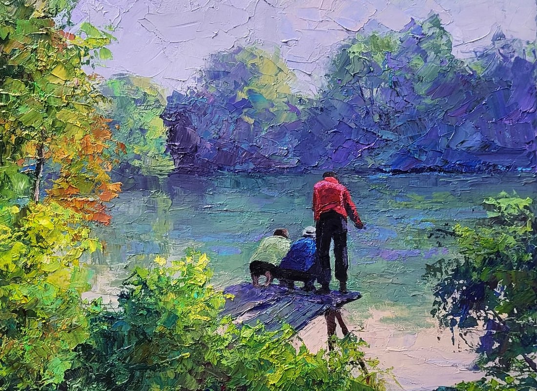 Oil painting On morning fishing Boris Serdyuk - 5