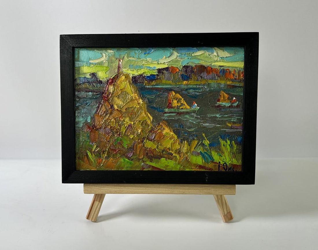 Oil painting Transporting hay across the river Oksana Ivanyuk: Title: Oil painting Transporting hay across the river Oksana Ivanyuk Description: NoAAA5882 *** ABOUT THIS PAINTING *** * TITLE: "Transporting hay across the river" * ARTISTS: Oksana Ivanyuk * SIZE: 1