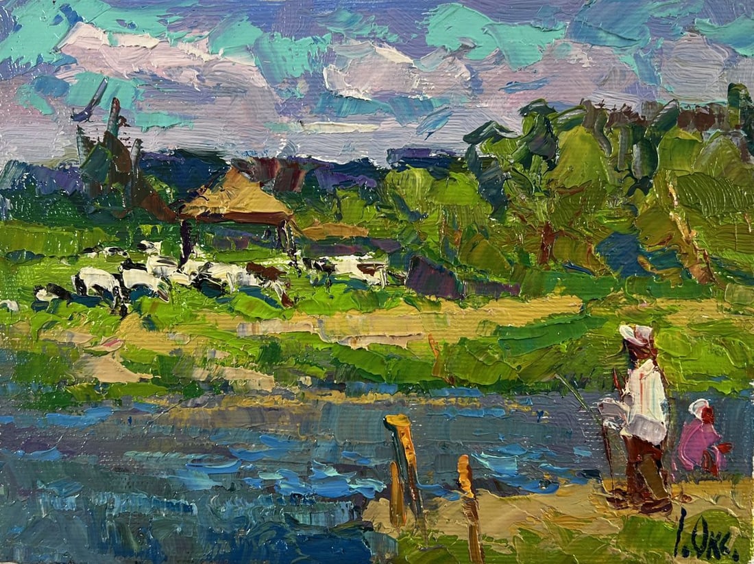 Oil painting By the summer river Oksana Ivanyuk - 3