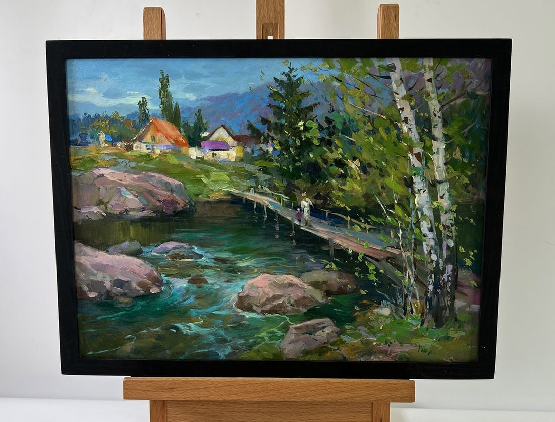 Oil painting Bridge over the river Yuriy Suprunchuk (1 of 10)