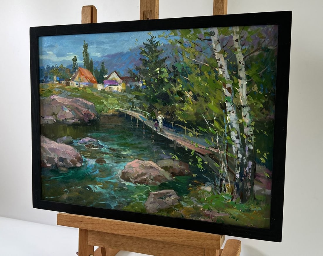 Oil painting Bridge over the river Yuriy Suprunchuk - 2