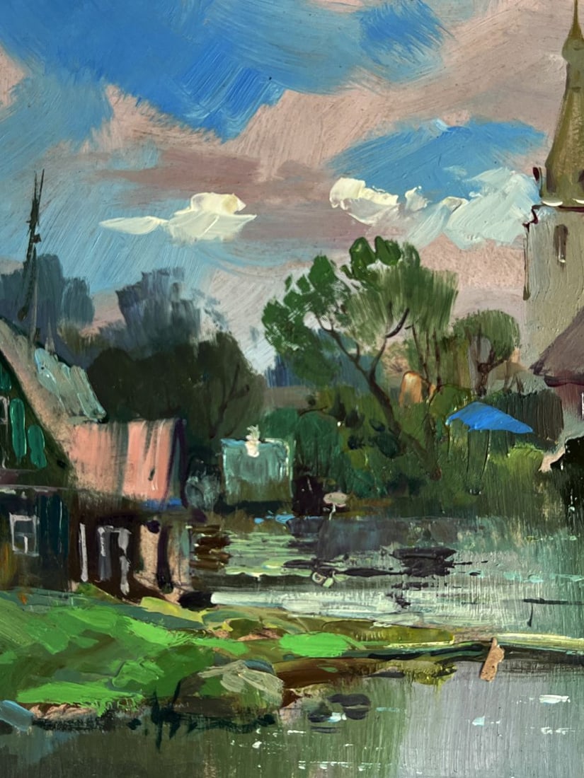 Oil painting River near the church Yuriy Suprunchuk - 4