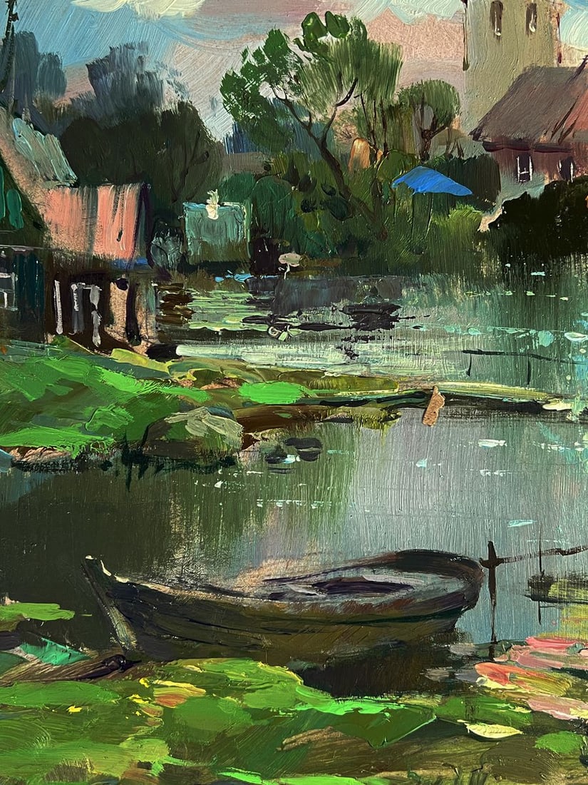 Oil painting River near the church Yuriy Suprunchuk - 5