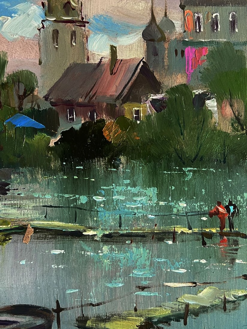 Oil painting River near the church Yuriy Suprunchuk - 6
