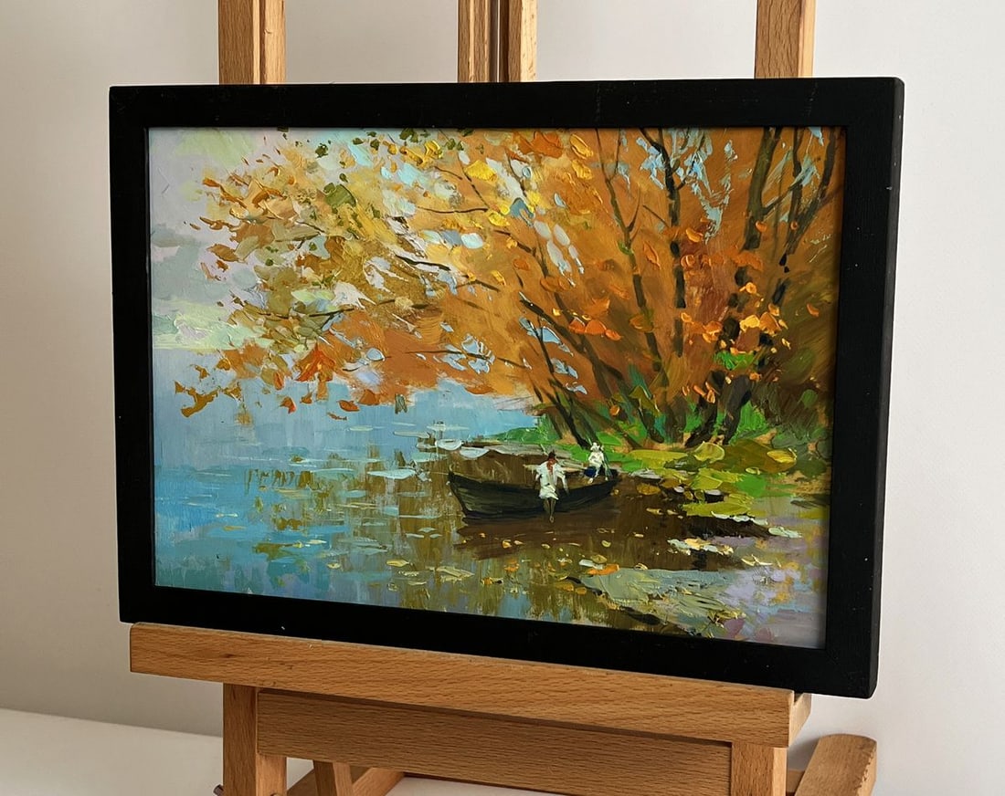 Oil painting On the autumn river Yuriy Suprunchuk - 2