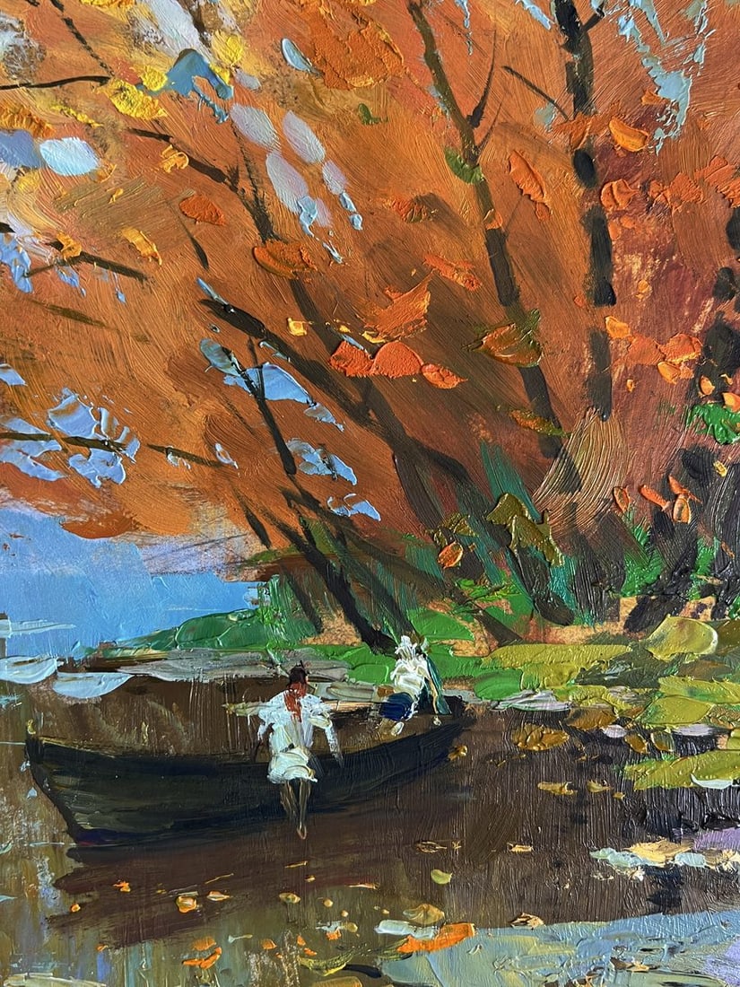Oil painting On the autumn river Yuriy Suprunchuk - 4