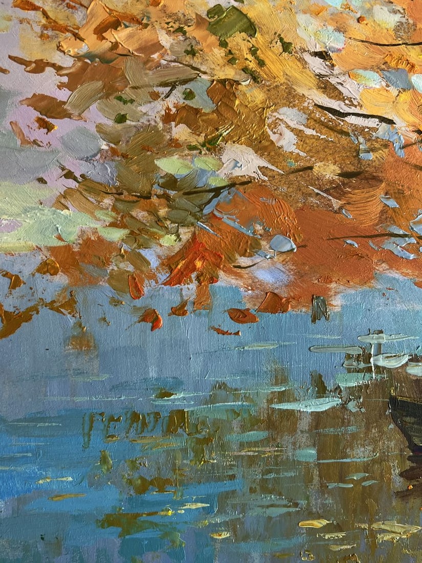 Oil painting On the autumn river Yuriy Suprunchuk - 9