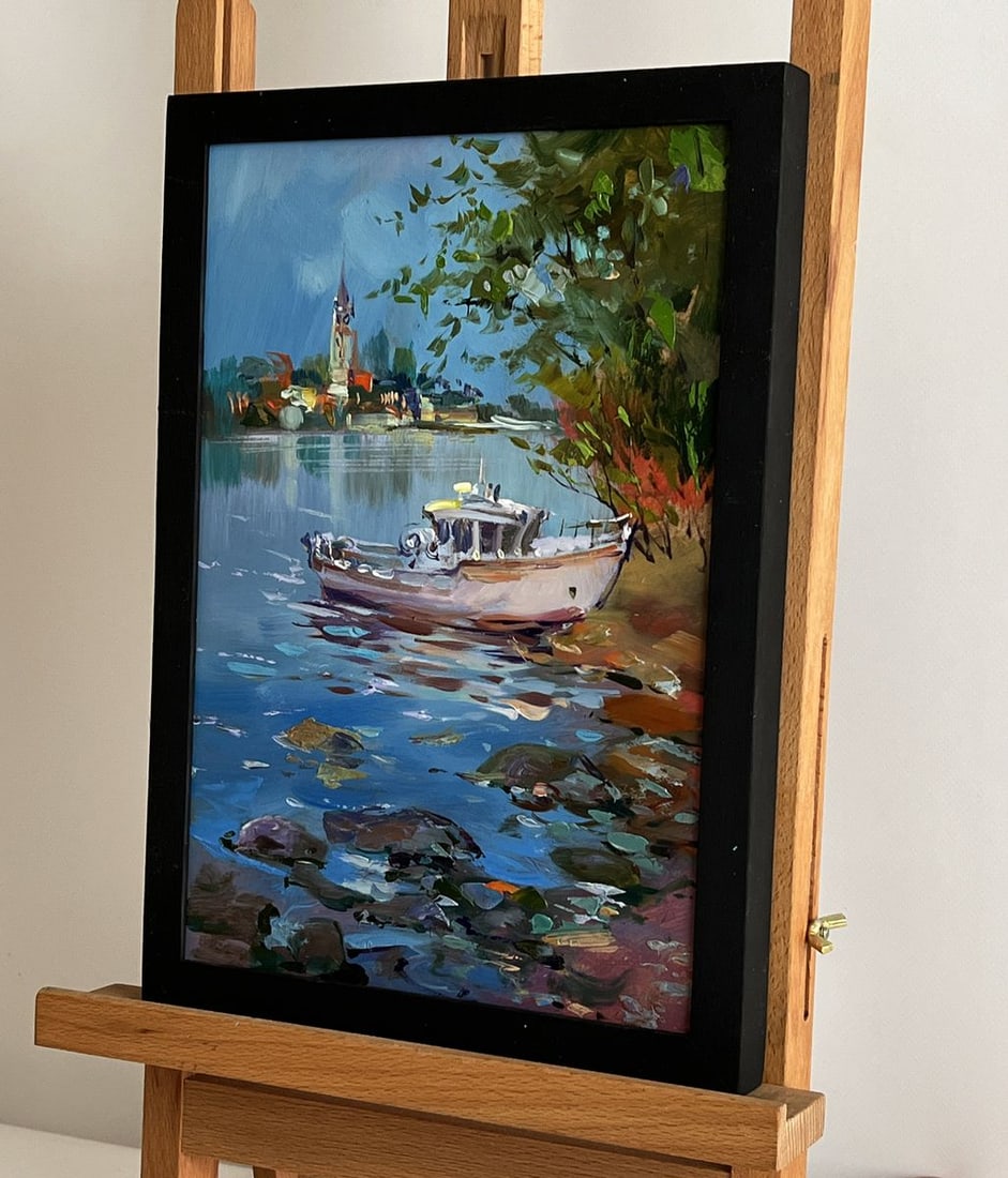 Oil painting A boat near the shore Yuriy Suprunchuk - 2